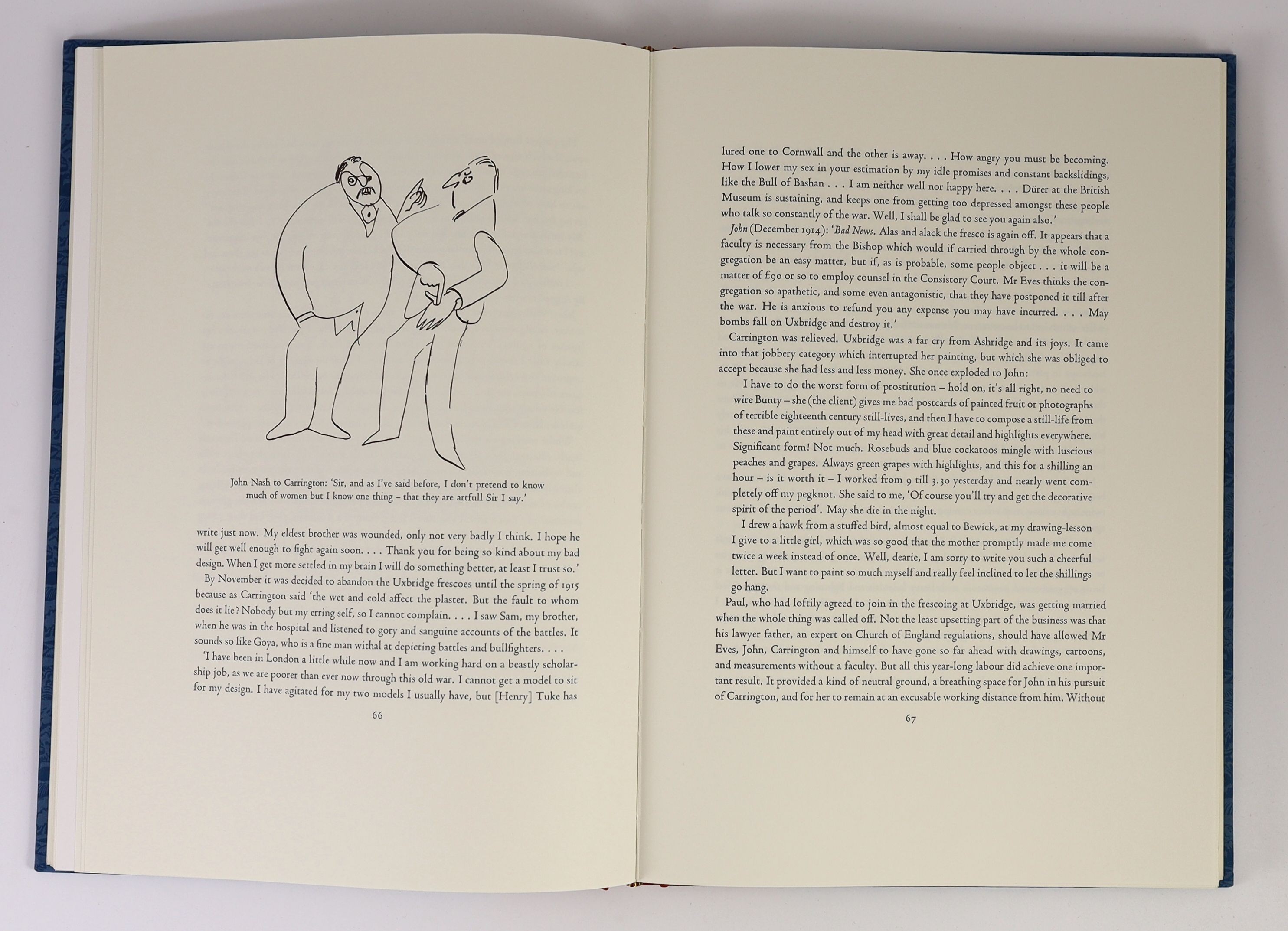 Blythe, Ronald - First Friends. Paul and Bunty, John and Christine - and Carrington. Limited edition, of 300 copies. Adorned with numerous illustrations, many of which are tipped-in, coloured and one folding. Quarter clo